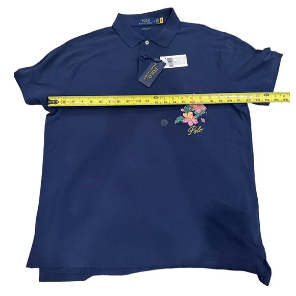 Polo Ralph Lauren Custom Slim Fit Floral Mesh Polo Shirt, Large Size, NWT - Picture 2 of 10